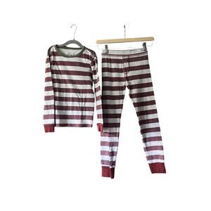 J. Crew Crewcuts Boy's Long-Sleeve Super Soft Sleep PJ Set Red/Cream Size 10